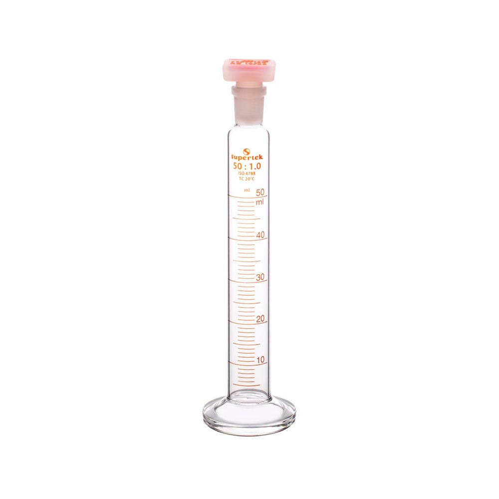 Measuring Cylinder, With Round Glass Base and PP Super Stopper™, ISO "Class B"