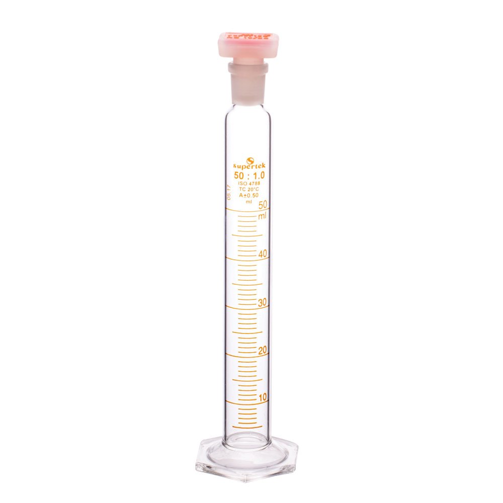 Measuring Cylinder, With Hexagonal Glass Base and PP Super Stopper™, ISO "Class A"