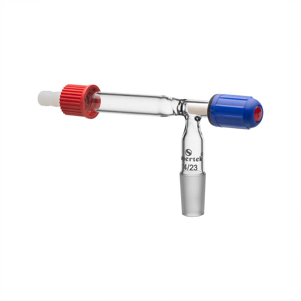 Adapter, T- shape cone with PTFE needle valve stopcock