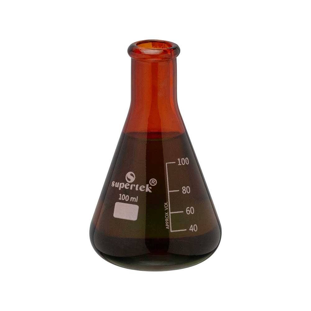 Flask Conical (Erlenmeyer) Graduated Amber Color