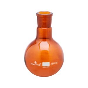 Flask Round Bottom Single Neck Amber Color