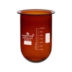 Amber flask for dissolution apparatus, with side cut as per USP, with certificate