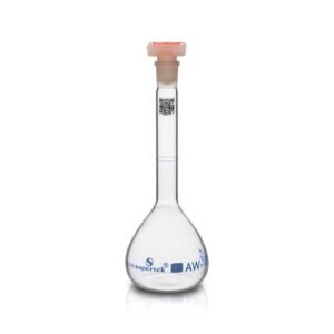 Flask Volumetric, Wide Mouth With PP Super Stopper™, ISO "Class A" QR Coded