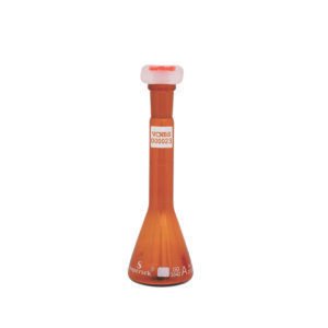 Flask Volumetric Amber Trapezoidal With PP Stopper, ISO "Class A"