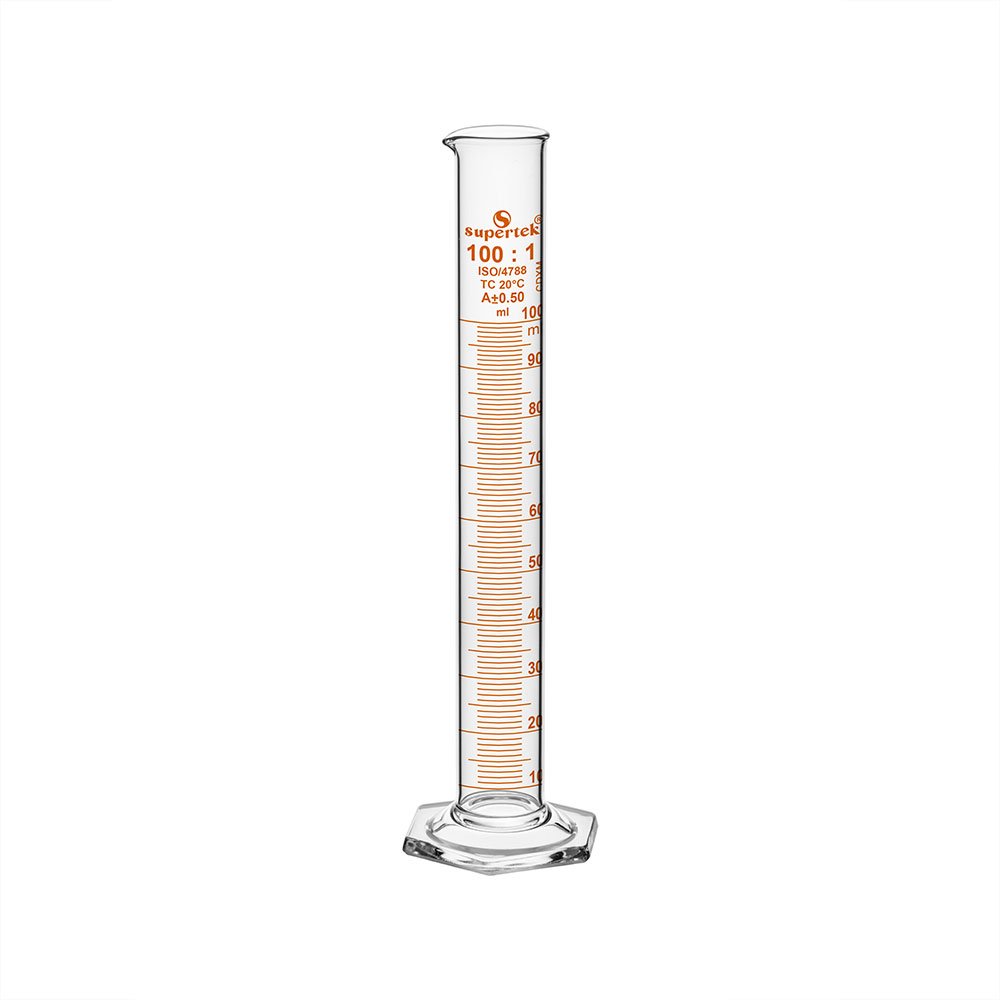 Measuring Cylinder, With Hexagonal Glass Base, ISO "Class A"