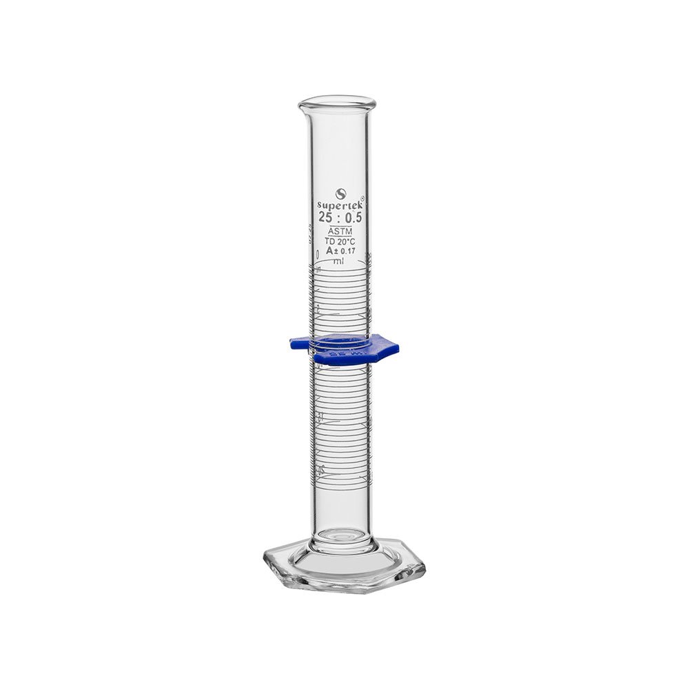 Measuring Cylinder Graduated, Hex Glass Base, TD, ASTM "Class A"