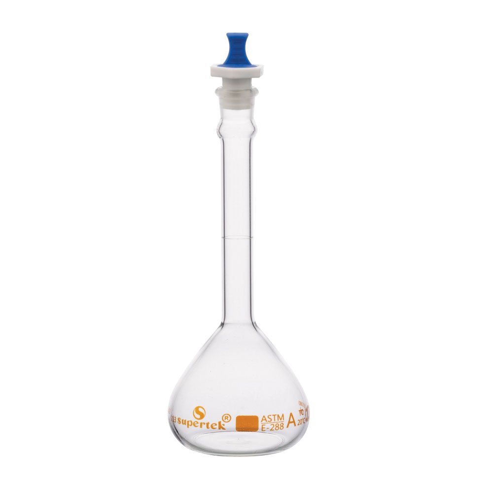 Flask Volumetric, Wide Mouth Heavy Duty, With PP Stopper, ASTM "Class A"