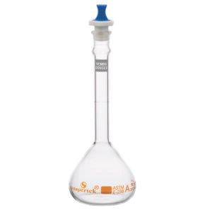 Flask Volumetric, Wide Mouth Heavy Duty, With PP Stopper, ASTM "Class A"