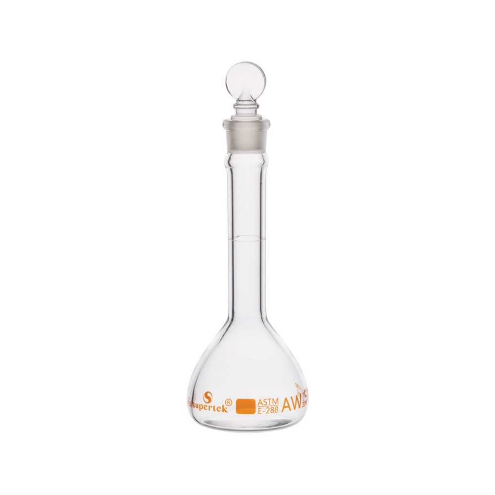 Flask Volumetric, Wide Mouth Heavy Duty, With Glass Stopper, ASTM "Class A"