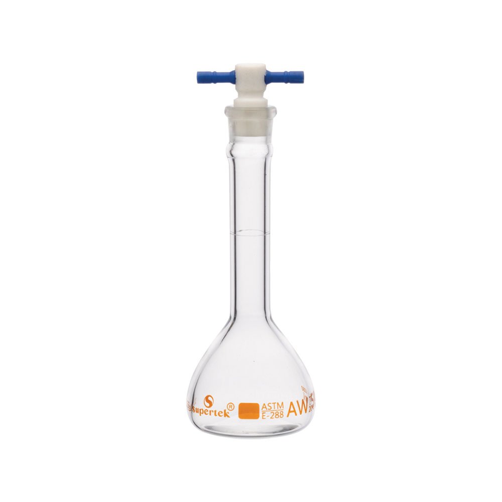 Flask Volumetric, Wide Mouth Heavy Duty, With PTFE Stopper, ASTM "Class A"