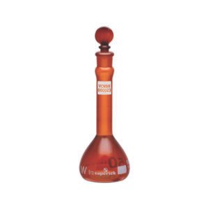 Flask Volumetric, Amber, Wide Mouth Heavy Duty, With Glass Stopper, ASTM "Class A"