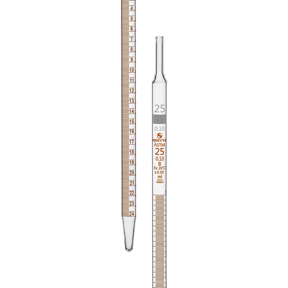 Graduated Pipette Type 3 (Serological), Color Coded, ASTM "Class B"