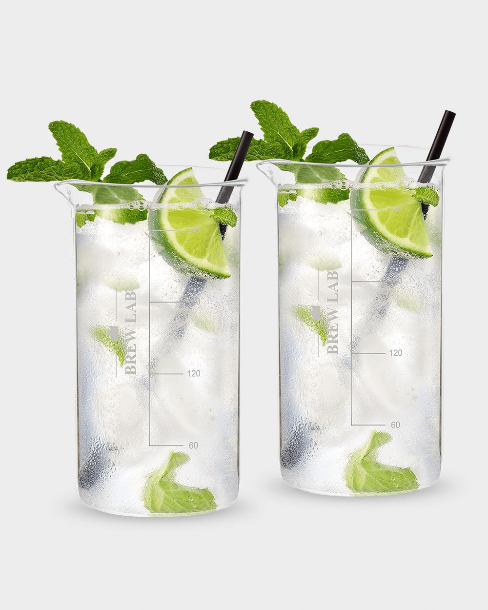 Peg Measure Glass Cocktail / Juice / Beer / Mocktail 250ml Pack of 2