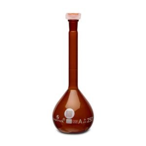 Flask Volumetric, Amber Wide Mouth With PP Super  Stopper™, USP  QR Coded