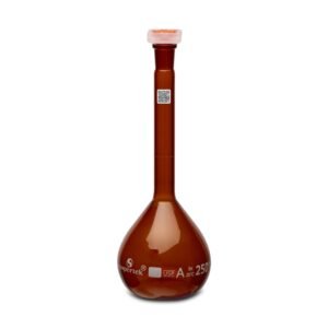 Flask Volumetric, Amber Wide Mouth With PP Super Stopperâ„¢, USP "Class A" QR Coded
