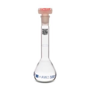 Flask Volumetric, Wide Mouth With Super Stopper™ USP  "Class A" QR Coded