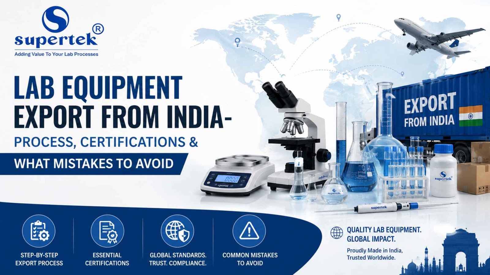 Lab Equipment Export from India- Process, Certifications & What Mistakes to Avoid