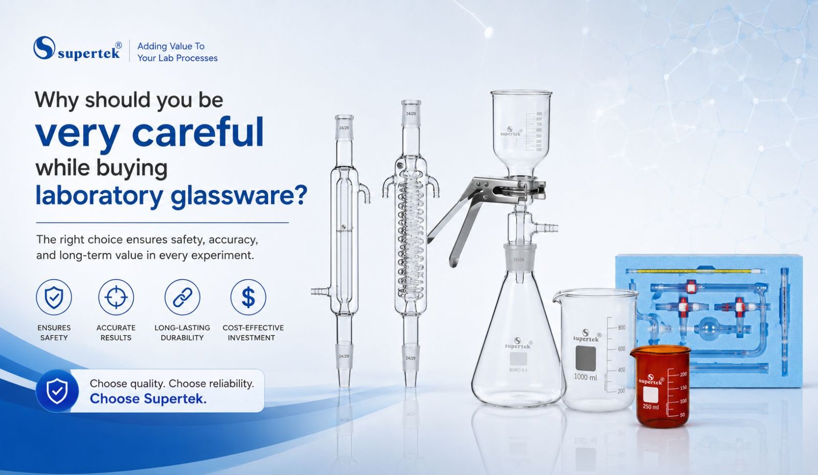 Why should you be very careful while buying laboratory glassware